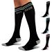 SB SOX Compression Socks (20-30mmHg) for Men & Women  Best Striped/Fun Compression Socks for All Day Wear! X-Large Two Stripes (Black/Gray)