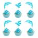 Arthsdite 24Pcs Dolphin Cupcake Toppers Under the Sea Theme Cupcake Picks Ocean Animal Baby Shower Kids Birthday Party Cake Decorations Supplies - Blue Glitter