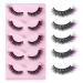 Colored False Eyelashes Wispy Charming Fluffy Foxes Eye Lashes Natural Eyelashes Cat Eye Lashes 10mm Small Lashes Easy to Apply Gorgeous Wispy Faux Mink Lashes 5 Pairs 3D Lashes Kit (4#)