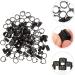 Sosoport 100 Pcs Pigeon Anklet Feeder Legs Oyster Shell for Chickens Tag Band Charm Poultry Pen Plastic 1.3X1.3CM Black - Buy Online on GoSupps.com