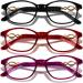 3 Pack Reading Glasses for Women | Blue Light Blocking & Anti Glare Eyeglasses - UV Protection in Black Purple Red - 2.0x Magnification - Buy Online on GoSupps.com
