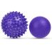Uraqt fascia ball 2 set small hedgehog ball hard fascia of massage ball with knobs massage balls for the treatment of muscle tension hedgehog balls massage ball for feet back neck hands (purple)