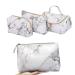 3 Pack Marble Makeup Bag Travel Toiletry Organizer with Brush Holders - Waterproof Portable Cosmetic Pouch Storage Case for Women and Girls - Buy Online on GoSupps.com