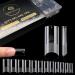 UNA GELLA Soft Gel Nail Tips Pre-file | 600 Square Gel Tips | 12 Sizes Tapered Square Nail Tips No C Curve Straight Square Fake Nails Half Cover For Nail Extension Home DIY Salon with Box