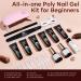 Modelones Poly Nail Gel Kit with Nail Lamp - 6 Colors Burgundy Red Brown Champagne Gold Builder Gel Kit for Fall & Winter | Nail Extension, French Manicure DIY at Home - Buy Online on GoSupps.com