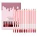 Sirseon Long-Lasting Creamy Matte Lip Pencil - 12 Natural Colors | Soft and Melting Lip Liner | For Home Travel Party Wedding Winter Autumn Spring Office