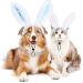 Whaline 4Pcs Easter Bunny Dog Costume Set Adjustable Rabbit Ears Headband with Tails Blue Pink Rabbit Ears Head-Wear Pet Easter Party Costume Accessories for Dog Cat Puppy Photo Prop Supplies