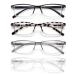 EYEURL 4-Pack Half Reading Glasses for Women Rectangle Blue Light Glasses for Woman Spring Hinge Readers for Men 4pairs-1 2.75 x
