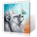 Yidepot Colourful Lion and Butterfly Wall Art - 30x30CM White Lion Playing with Cute Butterfly Picture for Kids Bedroom - Bathroom Wall Decor - Buy Online on GoSupps.com