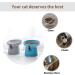 TAMAYKIM 8oz Tilted Ceramic Raised Cat Bowls Set - Blue & Grey | Porcelain Elevated Feeding Dish for Kitty | Stress-Free, Dishwasher & Microwave Safe | 2-Pack - Buy Online on GoSupps.com