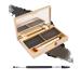 Eyebrow Powder Kit-2 Color Soft Eye Brow Tinted Powder Palette Waterproof Longlasting Dark Black/Dark Grey Brow Filler Professional Eyebrow Makeup for Older Women with Mirror Brow Brush-Set 06 06# Black+ Dark Grey