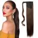 26 Inch Long Straight Wrap around Ponytail Extensions Synthetic Clip in Ponytail Hair Extensions Hairpiece for Women Ladies - Medium Brown