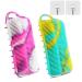 YEALIFE Silicone Body Scrubber, 2 in 1 Body Brush & Hair Scalp Brush for Shower and Bath, Easy Clean, Lathers Well, Stimulating Blood Circulation More Hygienic Than Loofah,Women Men.Purple,Green Purple & Green