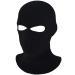 Geyoga Kids Knitted Balaclava with 2 Holes Winter Knit Ski Mask Full Face Cover Black Adult Size