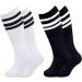 Olreco Toddler Soccer Socks - Kids Knee High Tube Socks with Stripes 2 Pack for Boys and Girls (3-6 Years) - White/Black and Black/White - Buy Online on GoSupps.com