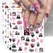 Pink Halloween Valentine's Day Nail Stickers 10 Sheets Self-Adhesive Nail Decal Pumpkin Ghosts Pink Nail Art Decoration Design Supplies
