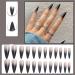 Justotry 24 Pieces Black Stiletto Nails - Gradient French Press On Almond Fake Nails for Women | Perfect for Nail Art - Buy Online on GoSupps.com