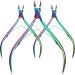 3 Packs Cuticle Cutter Cuticle Nippers Pointed Blade Cuticle Trimmer Stainless Steel Nail Clippers Manicure Tool for Fingernails No Cuticle Pusher (Rainbow Color)