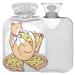 Naanle cat pizza hot water bottle with reference transparent hot water bottle 2l large hot hot water bottle for bed handfoot heat pain relief heat and cold therapy