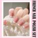 Gel Nail Polish Kit for French Tips Sheer Pink & White Nail Polish French Manicure Set with Nail Stamper Soak Off UV Nail Polish Manicure Tool for Women DIY at Home Color: Nude Pink - Buy Online on GoSupps.com