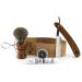 JAG Shaving Razor Set-5-part shaving set-sustainable-shaving set-wooden razor brush-razor-razor-leather string string-grinding paste-alum wand-real pull-off string string