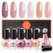 Modelones Nail Polish Set 6 Colors Neutral Nude Pink Nail Polish Skin Tones Collection Quick Dry Neutral Glitter Nail Polish Finger Nail Polish Home Diy Manicure Nail Salon Varnish Nail Art Rose Nude