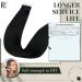 Buy Runatur Real Hair Extensions Tape in Black - 65cm Invisible 20 Pieces 50g Human Hair #1 - Buy Online on GoSupps.com