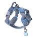 Pawaii dog harness Dog harness for small dogs with handle anti-pull dishes Breast harness Anti Zug Padded Reflectioning Annoyable Breakable Dog Miss Tag Entered (S Blau) S (Bigger Than Normal (Chest: 43cm-55cm)) Denim Blue