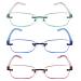 JJWELL 3 Pack Blue Light Blocking Reading Glasses for Women, Anti Eyestrain/Computer Glare UV 400 Filter Readers with Spring Hinge, Lightweight Rimless Tinted Metal Blue Rays Eyeglasses (1.75) Purple Blue Green 1.75 x
