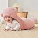 FUNUPUP Baby Hooded Swaddle Blanket - Plush Bear Wrap for Boys and Girls (3-6 Months Pink) - Buy Online on GoSupps.com