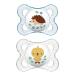 MAM Original Baby Pacifier  Nipple Shape Helps Promote Healthy Oral Development  Sterilizer Case  2 Pack 0-6 Months  Clear/Boy Boy 2 Count (Pack of 1) Clear