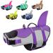 Cit toile life jacket dog shark light and safe for water sports dog swimming vest with handle and reflective for small medium and large dogs pink green l l purple
