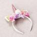 Nishine Unicorn Horn Floral Headband Glitter Ears Pony Head Bands Tiara for Girls Party Birthday Cosplay (Pink&Ivory) - Buy Online on GoSupps.com