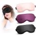 Sleep Mask 3PCS Light Blocking Eye Masks for Sleep with Adjustable Strap Soft Comfortable Eye Covers for Sleeping Imitation Silk Eye Shades for Women Men Travel Airplane Pink+Black+Purple