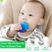 HAOBAOBEI Baby Food Feeder/Fruit Pacifier Teether (2 Pack) with 3 Silicone Pouches - Blue & Green - Buy Online on GoSupps.com