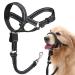 Dog head necklace no pulling soft headhaft with safety clip for heavy pullers durable dog training halter stops pulling for walks with medium -sized large dogs XL black