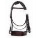 Aces Equine HUNTER BRIDLE BROWN WITH 2" NOSEBAND & 1" PLATED BROWBAND PREMIUM QUALITY (X-FULL)