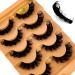 HBZGTLAD Cat eye Eyelashes 3D Natural False Lashes D Curl Fluffy Soft Cross 5 pairs Manga Lashes Wispy Natural Eyelash Extension Makeup (7D-46)