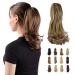 Sofeiyan 13" Ponytail Extension Long Curly Ponytail Clip in Claw Hair Extension Natural Looking Synthetic Hairpiece for Women Golden Brown & Light Blonde Golden Brown & Light Blonde 13"Claw Clip in