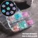 120pcs 3D Acrylic Flower Nail Charms | Mixed Size Iridescent Rhinestone Nail Art Charms | DIY Jewelry Craft Supplies - 1937-C - Buy Online on GoSupps.com