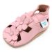 Dotty Fish Soft Leather Baby Shoes with Suede Soles. Toddler Sandals. Non-slip. 0-6 Months to 3-4 Years 18-24 Months Pink Flowers