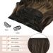 Feshfen Clip In Extensions - 4pcs 50cm Chocolate Brown & Blonde Wavy Synthetic Hair - 180g Hair Extensions for Women - Buy Online on GoSupps.com