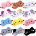 12 Pieces Cute Eye Mask for Sleeping Kids Sleep Mask Soft and Lightweight Cat Face Eye Cover Cartoon Kawaii Funny Animal Night Masks Blindfolds for Women Men Kids Adults 12 Designs