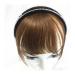 Bangs Hair Clip Bangs Hair Human Hair Bangs Neat Fringe Hair Extensions with Headband for Girl Women Blunt Bangs In Hair Extensions Hairpieces Non-remy Brazilian Hair Bangs Clip in Hair (Color : Ligh Light Brown