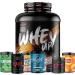 TWP Nutrition Platinum Series All The Whey Up Protein Powder Shake 23g Whey Protein Low Fat Low Carbs 2.1kg/900g & 70/30 Servings Vegetarian Friendly (Caramel Apple Pie 2.1kg) Caramel Apple Pie 2.1kg - Buy Online on GoSupps.com