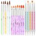 Bohoman 17 Pcs Acrylic Nail Brush UV Gel Nail Painting Brush Nail Art Tips Builder Brush and Gel Painting Dotting Acrylic Nail Brush Pens