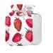 Strawberries Hot Water Bottle with Cover 2 l Large Hot Water Bag for Pain Relief Back Pain Heat Cold Therapy