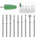 Dimeho 10 Pcs Nail Drill Bit Set Universal Diamond Carbide Drill Bits for Nails Acrylic Gel Nail Bit Kit Cuticle Remover Bits set for Professional Manicure Pedicure Crystal Nail Extension
