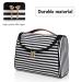 Black Stripe Travel Makeup Bag - Portable Ethereal Cosmetic Organizer for Women, Waterproof Nylon Toiletry Bag - Small Size - Buy Online on GoSupps.com