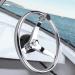 Stainless Steel Boat Steering Wheel 3 Spoke 13-1/2" Dia, with 5/8" -18 Nut and Turning Knob for Seastar and Verado